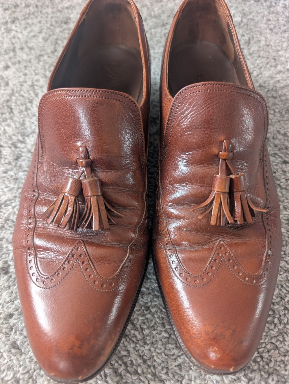 Vintage Florsheim Imperial Tassel Loafers Mens 9 Brown Leather USA Dress Shoe